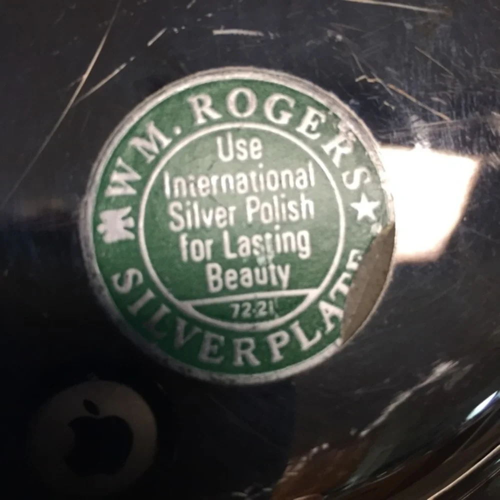 VTG Wm Rodgers silverplate glass relish tray